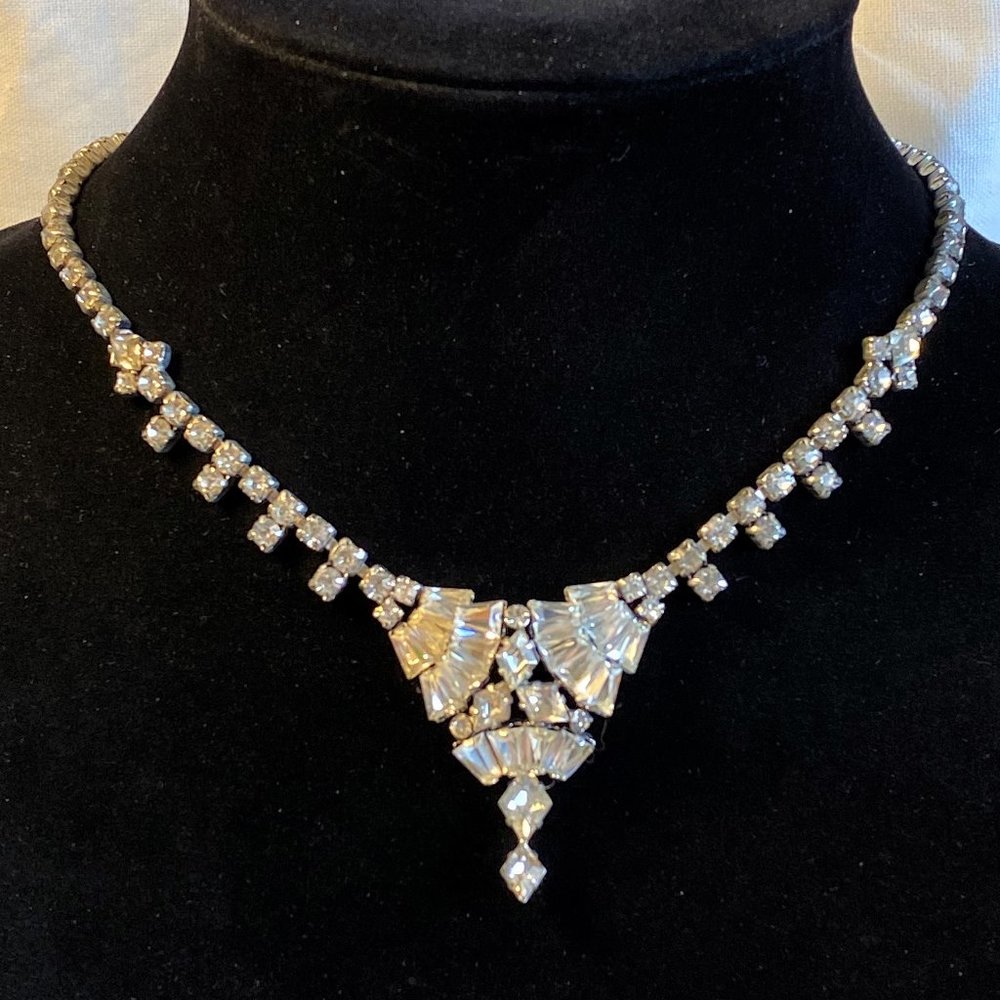 Vintage PARCO Rhinestone Statment Choker Necklace